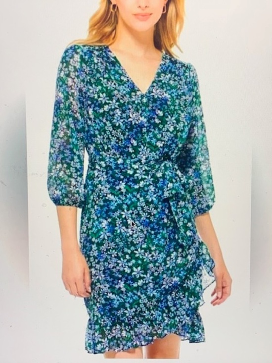 Karl Lagerfeld Dresses & Skirts - Karl Lagerfeld Paris Romantic Floral Tie Waist Ruffle Dress Women’s Sz 12